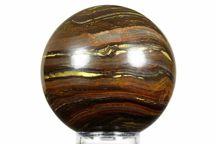 Polished Tiger Iron Stromatolite Sphere - Billion Years #362908